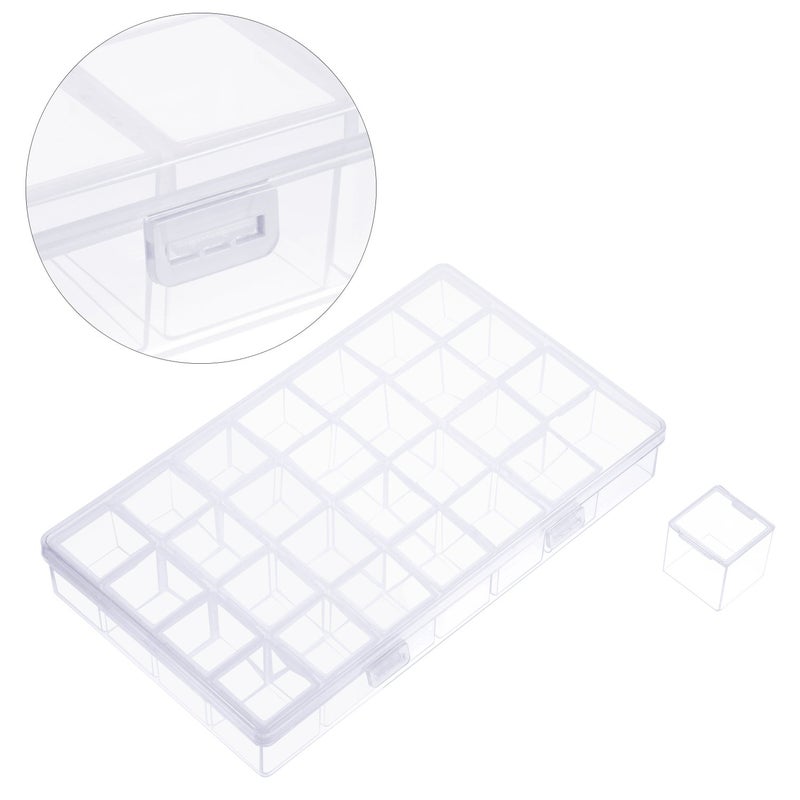 TecUnite Large Separate Diamond Embroidery Box Dividers Diamond Painting Accessory Storage Box Large Size for DIY Art Craft Jewelry Nail Accessory Storage and Organizer (28 Grids) - Image 5